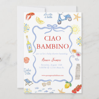 Ciao Bambino Italiaanse uitnodiging
