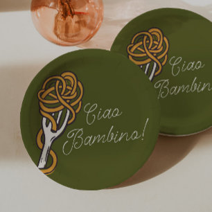 Ciao Bambino Italiaanse Zomer Baby Shower Papieren Bordje