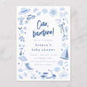 Ciao Bambino Italian Blue Boy Baby Shower Kaart (Voorkant)
