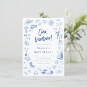 Ciao Bambino Italian Blue Boy Baby Shower Kaart (Staand voorkant)