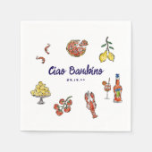 Ciao Bambino Italian Mediterranean Baby Shower Servet (Voorkant)
