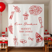 Ciao Bambino Italië Pizza Baby shower Banner Wandkleed