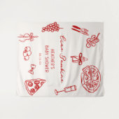 Ciao Bambino Italië Pizza Baby shower Banner Wandkleed (Voorkant (horizontaal))