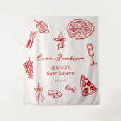 Ciao Bambino Italië Pizza Baby shower Banner Wandkleed (Voorkant)