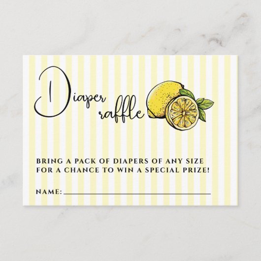 Ciao Bambino Lemon Baby shower Luier Raffle Informatiekaartje (Voorkant)