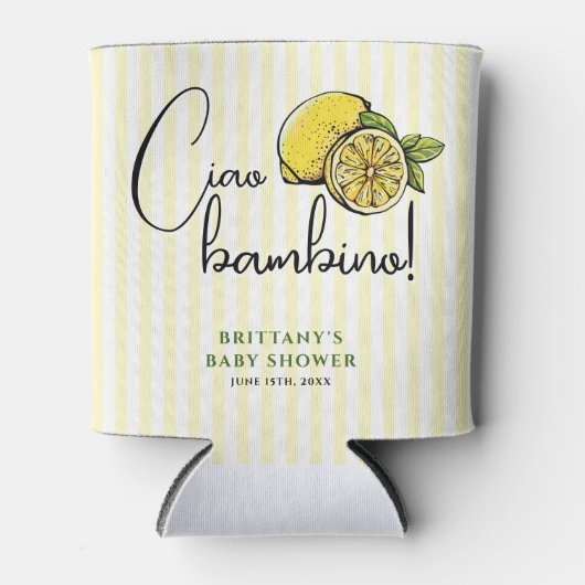 Ciao Bambino Lemon Italiaans Zomer Baby shower Blikjeskoeler (Voorkant)