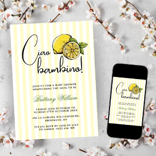 Ciao Bambino Lemon Italiaans Zomer Baby shower Kaart