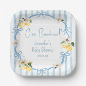 Ciao Bambino Lemon Italiaans Zomer Baby shower Papieren Bordje (Voorkant)