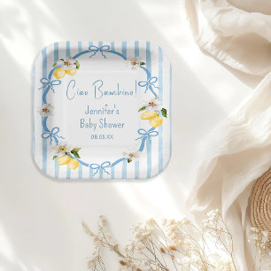 Ciao Bambino Lemon Italiaans Zomer Baby shower Papieren Bordje