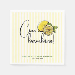Ciao Bambino Lemon Italiaans Zomer Baby shower Servet