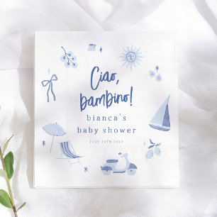 Ciao Bambino Mediterranean Blue Boy Baby Shower Servet