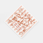 Ciao Bambino Red Color Paper Napkin Servet (Hoek)