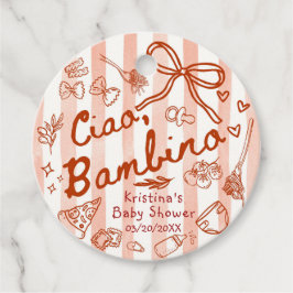 Ciao Bambino Red/Red Favor Tags Bedankjes Labels