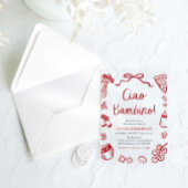 Ciao Bambino Whimsical Italian Pizza Baby shower Acryl Uitnodigingen