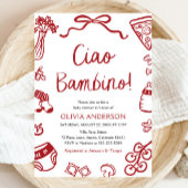 Ciao Bambino Whimsical Italian Pizza Baby shower Kaart