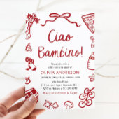 Ciao Bambino Whimsical Italian Pizza Baby shower Kaart