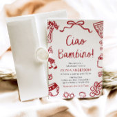 Ciao Bambino Whimsical Italian Pizza Baby shower Kaart