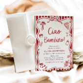 Ciao Bambino Whimsical Italian Pizza Baby shower Kaart