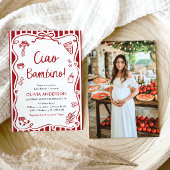Ciao Bambino Whimsical Italian Pizza Baby shower Kaart