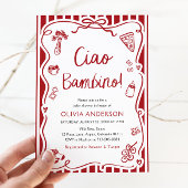 Ciao Bambino Whimsical Italian Pizza Baby shower Kaart