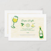 Ciao Bambino Yellow Stripe Baby shower Informatiekaartje (Voorkant / Achterkant)