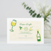 Ciao Bambino Yellow Stripe Baby shower Informatiekaartje (Staand voorkant)