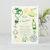 Ciao Bambino Yellow Stripe Baby shower Kaart (Staand voorkant)