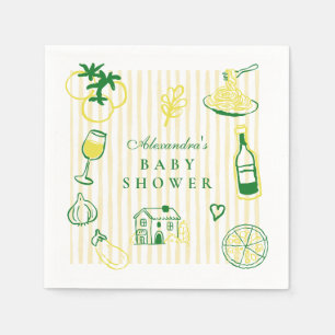 Ciao Bambino Yellow Stripe Baby shower Servet