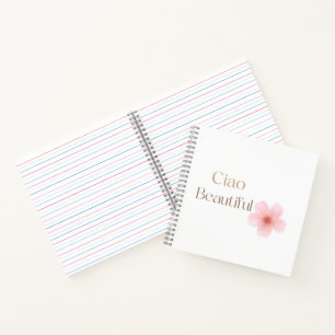 Ciao Beautiful, Elegant Bloemengeschenk Notitieboek