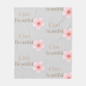 Ciao Beautiful Pink Hibiscus, Romantic Floral Gift Fleece Deken (Voorkant)