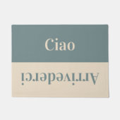 Ciao - begroeten Italiaans - turqoise &beige Deurmat (Voorkant)