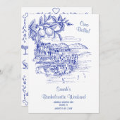 Ciao Bella Bachelorette Reisplan Sjabloon Kaart (Voorkant / Achterkant)