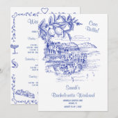 Ciao Bella Bachelorette Reisroute Sjabloon Kaart (Voorkant / Achterkant)