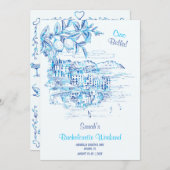 Ciao Bella Bachelorette Reisroute Sjabloon Kaart (Voorkant / Achterkant)