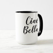 Ciao Bella Black Script Italiaanse Mok (Voorkant rechts)