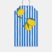 Ciao bella blauw strepen citroenen vrijgezellenfee cadeaulabel (Achterkant)