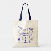 Ciao Bella Blue Coquette Bow Italian Summer Tote Bag (Achterkant)