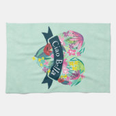 Ciao Bella Cute Floral Heart met tropische bloemen Theedoek (Horizontaal)