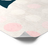 Ciao Bella Cute Floral Heart over roze cirkels Poster (Hoek)