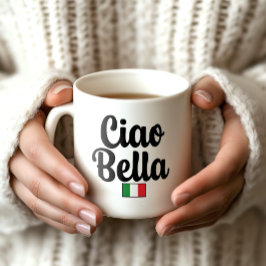 Ciao Bella Flag Mug - Italian Gift for Her Koffiemok