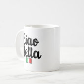 Ciao Bella Flag Mug - Italian Gift for Her Koffiemok (Voorkant links)