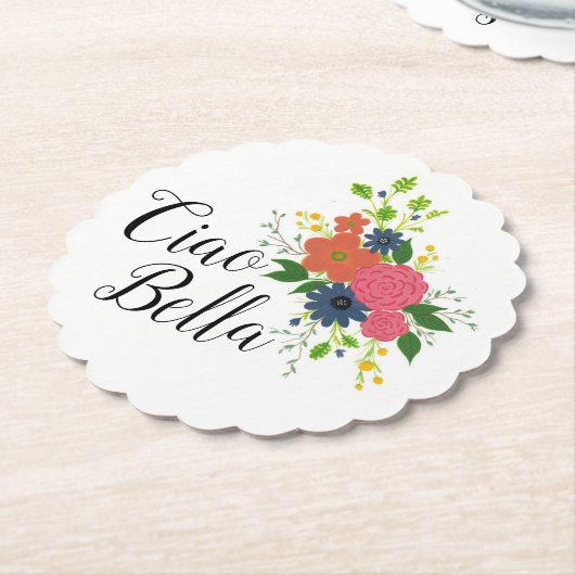 Ciao Bella florale onderzetters (Gekanteld)
