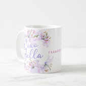 Ciao Bella gepersonaliseerde Lillies Koffiemok (Voorkant links)
