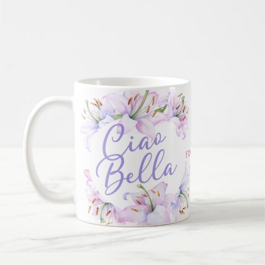 Ciao Bella gepersonaliseerde Lillies Koffiemok (Links)
