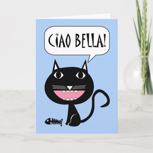 Ciao Bella! Hallo Mooie Kaart in het Italiaans (Voorkant)