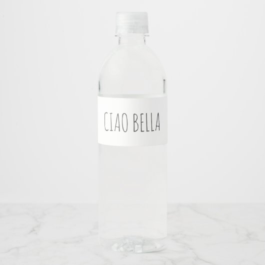 Ciao bella | Hallo schoonheid Waterfles Etiket (Voorkant)