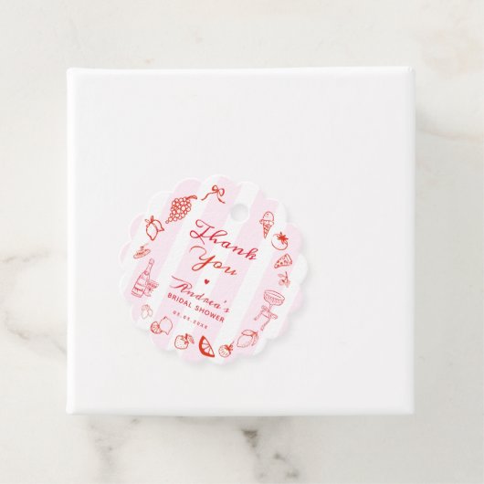 Ciao Bella Hand Getekende Bruiloftsshower Bedankje Bedankjes Labels (In situ)