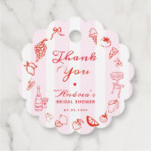Ciao Bella Hand Getekende Bruiloftsshower Bedankje Bedankjes Labels (Achterkant)