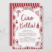Ciao Bella Hand Getekende Italiaanse Pizza Bruidsd Kaart (Voorkant / Achterkant)