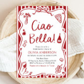 Ciao Bella handgetekende Italiaans Pizza Vrijgezel Kaart